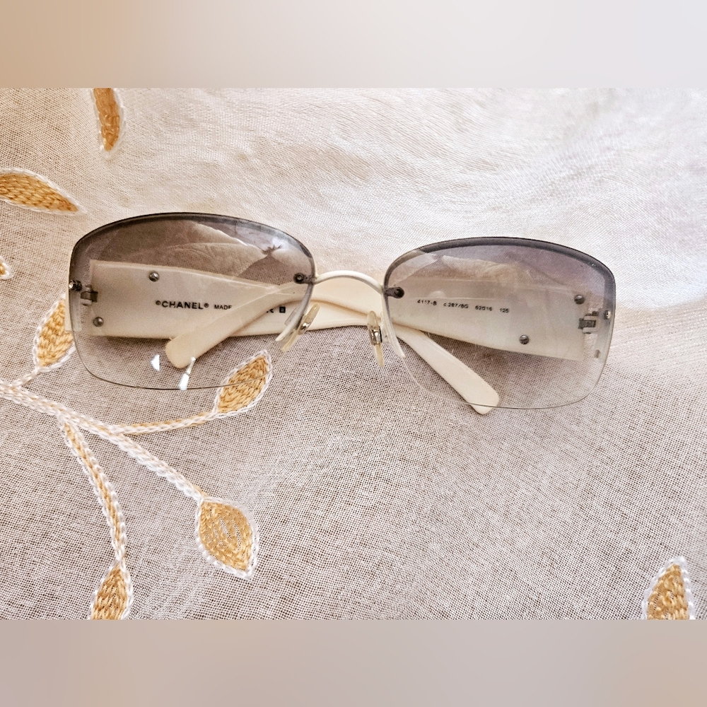 CHANEL WHITE SUNGLASSES               LAST CHANCE PRICE GOING UP!